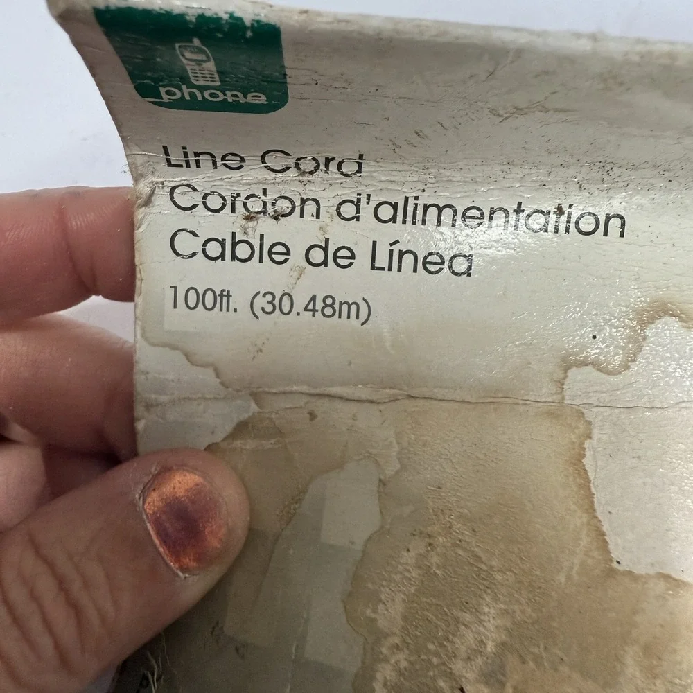 Telephone Line Cord, 100 Feet, Phone Cord, Modular Jack Ends, Works for Phone... - Picture 2 of 10